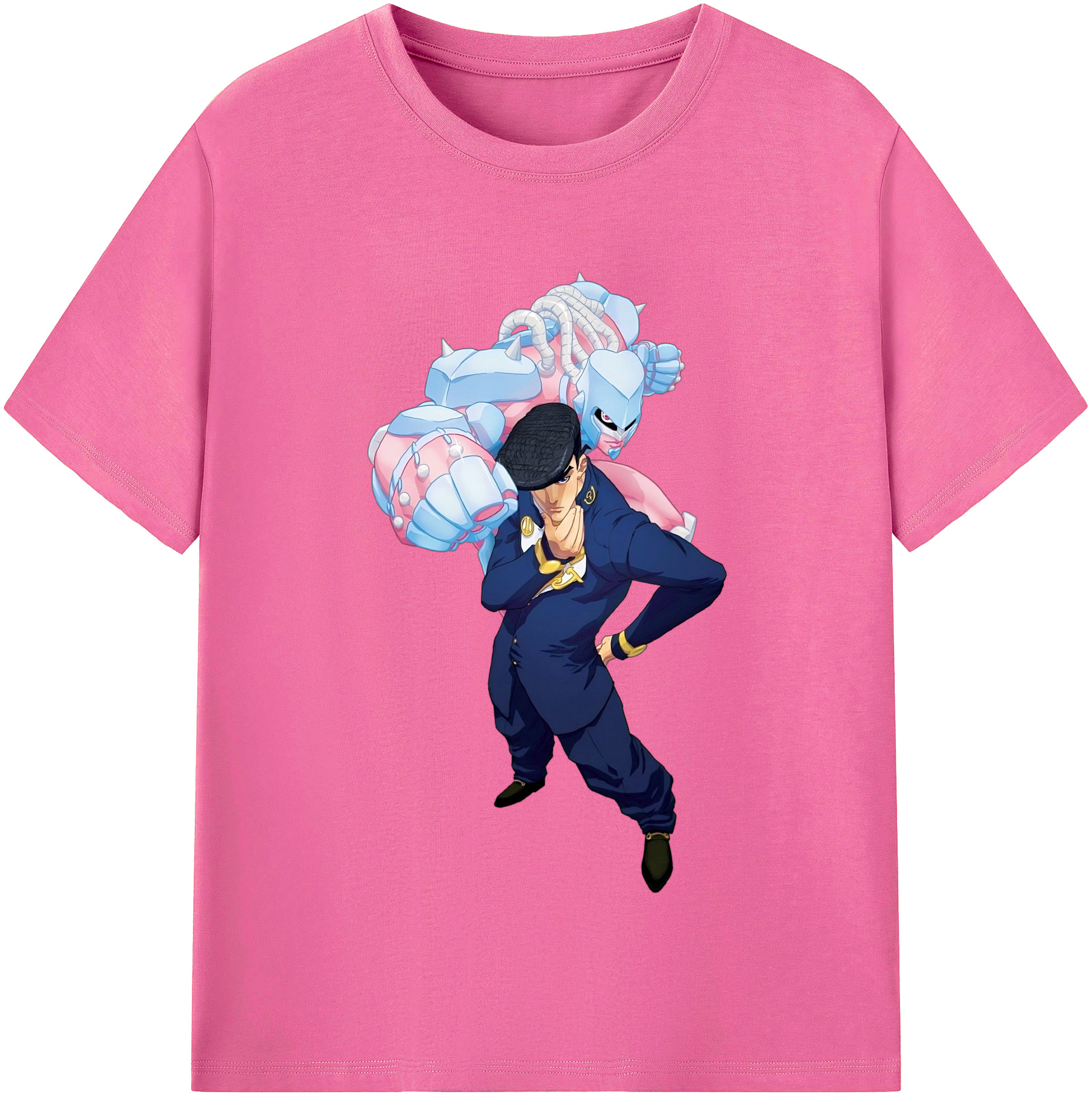 （画像用） ジョジョの奇妙な冒険 ひがしかた じょうすけ JoJo's Bizarre Adventure Higashikata Josuke レディースカジュアルプリントTシャツ（綿100％）